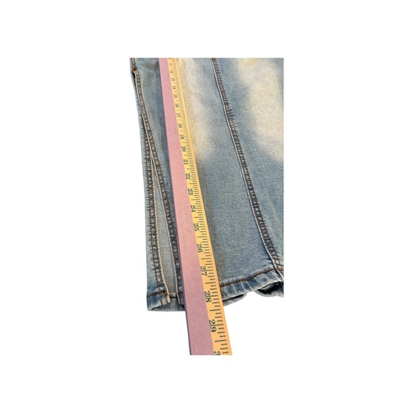 Womens Blue Denim Maxi Skirt With High Slit Size 26 Y2K Style - Picture 8 of 10